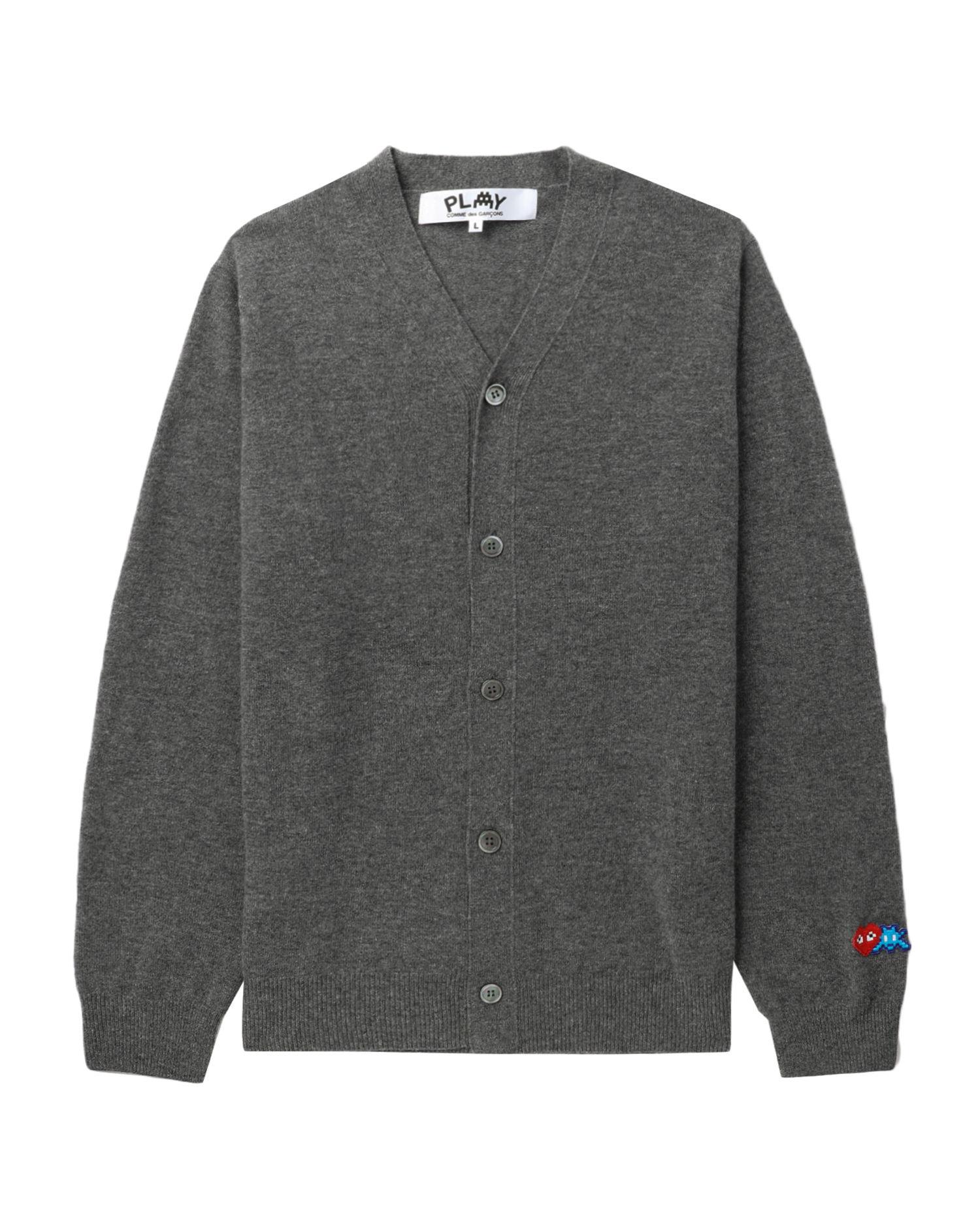 X INVADER embroidered logo cardigan by COMME DES GARCONS