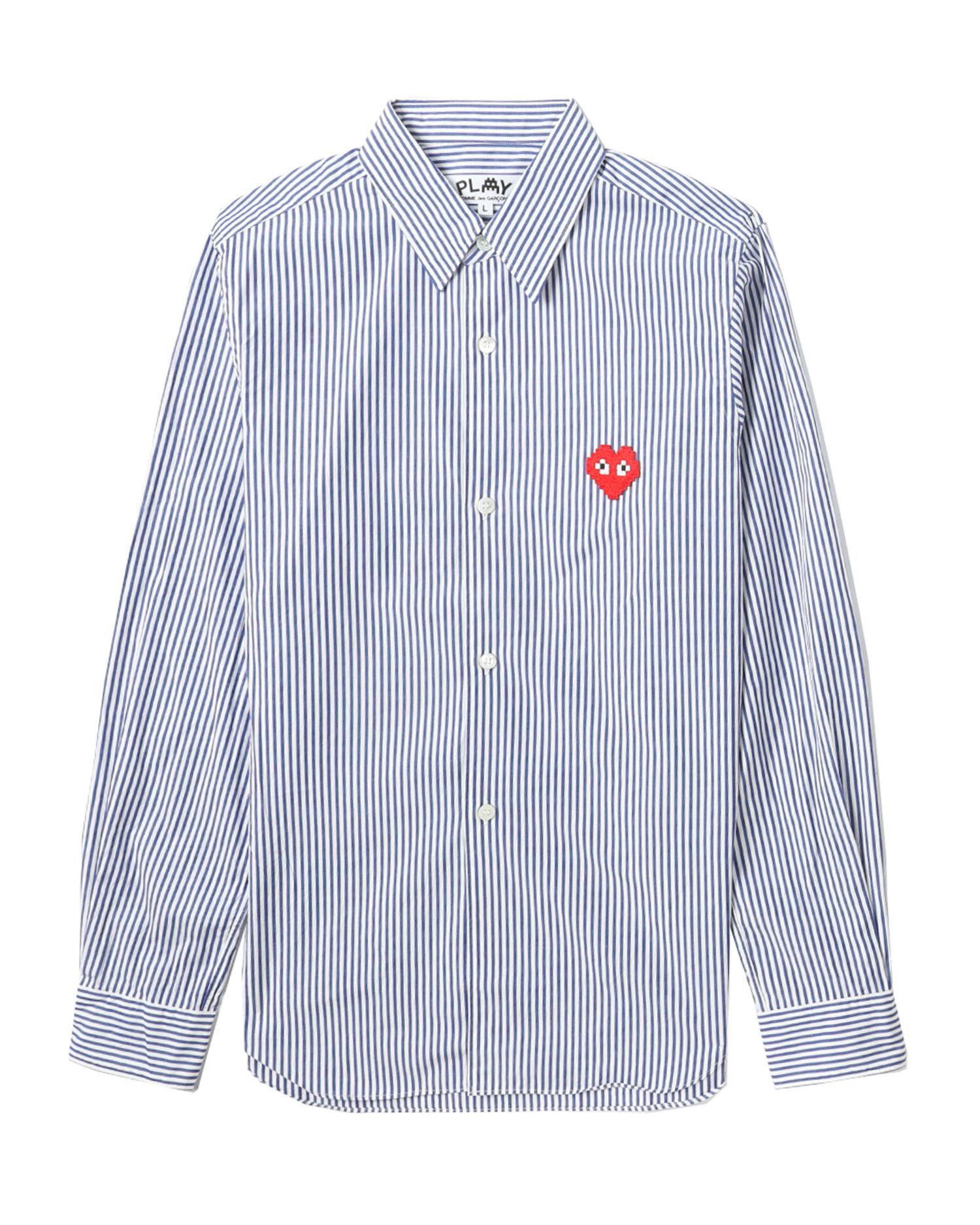 X INVADER logo stripe shirt by COMME DES GARCONS