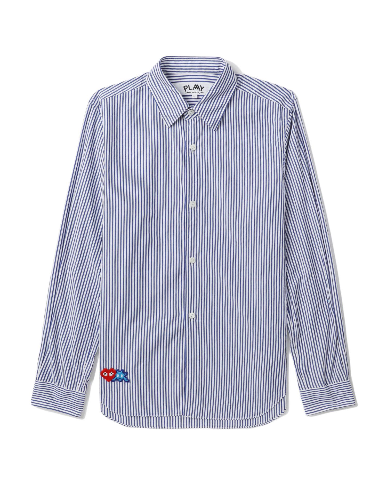 X INVADER striped long-sleeve shirt by COMME DES GARCONS