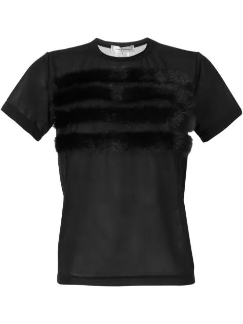 appliqué fur T-shirt by COMME DES GARCONS