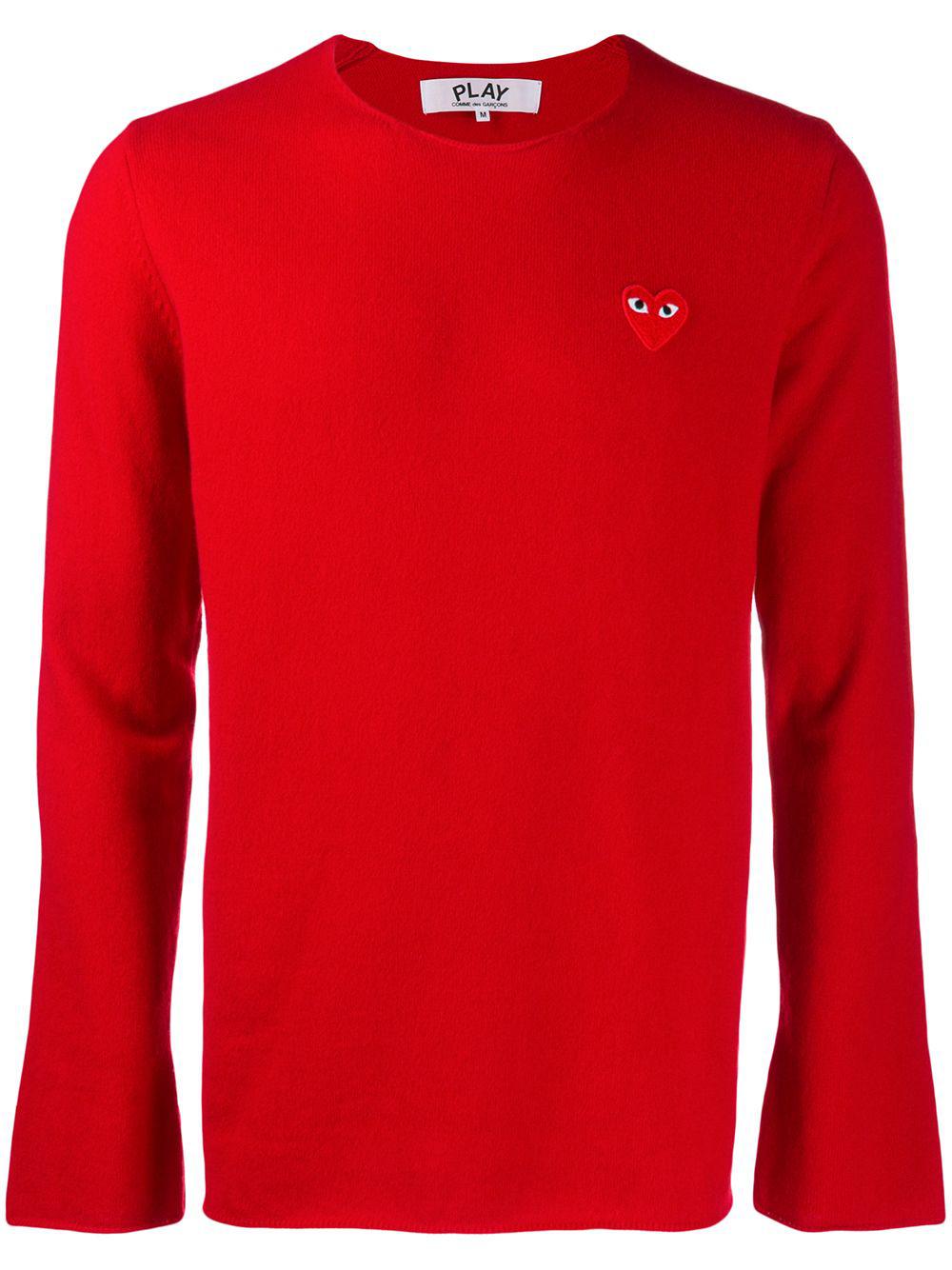appliqué heart sweater by COMME DES GARCONS