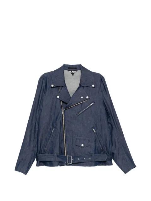 belted biker-style denim jacket by COMME DES GARCONS