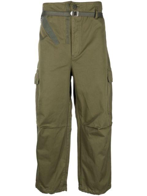 belted tapered-leg cargo trousers by COMME DES GARCONS