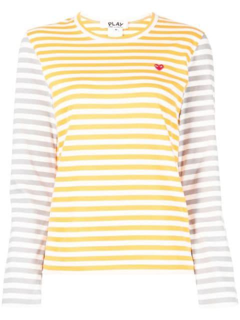 bi-colour long-sleeve T-shirt by COMME DES GARCONS