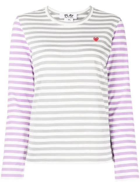 bi-colour striped long-sleeve T-shirt by COMME DES GARCONS