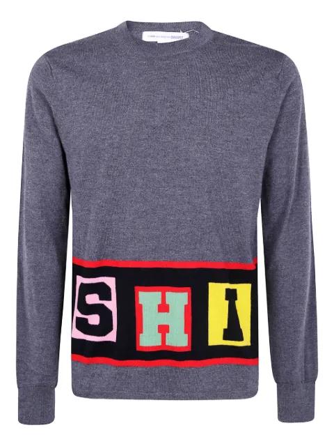 block-letter knit sweater by COMME DES GARCONS