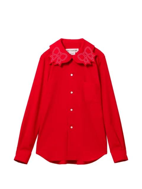 bows embroidered shirt by COMME DES GARCONS