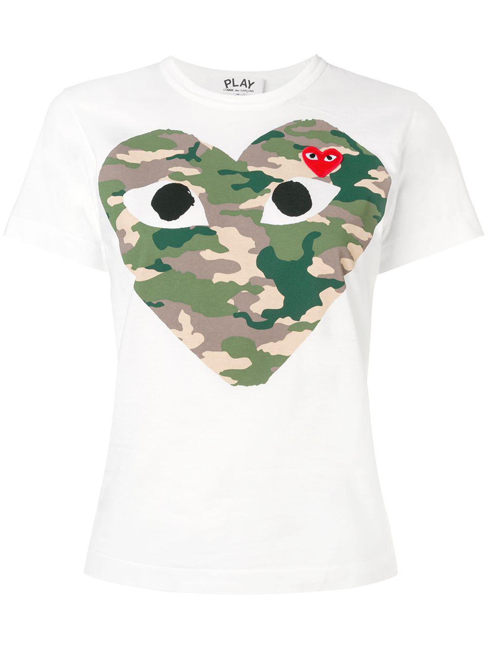 camouflage heart T-shirt by COMME DES GARCONS