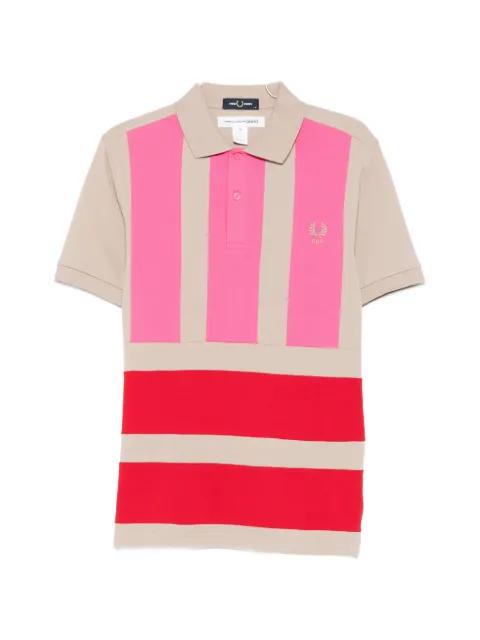 colour-block embroidered-logo polo shirt by COMME DES GARCONS