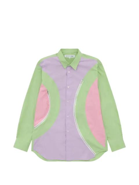 colour-block zip-detail shirt by COMME DES GARCONS
