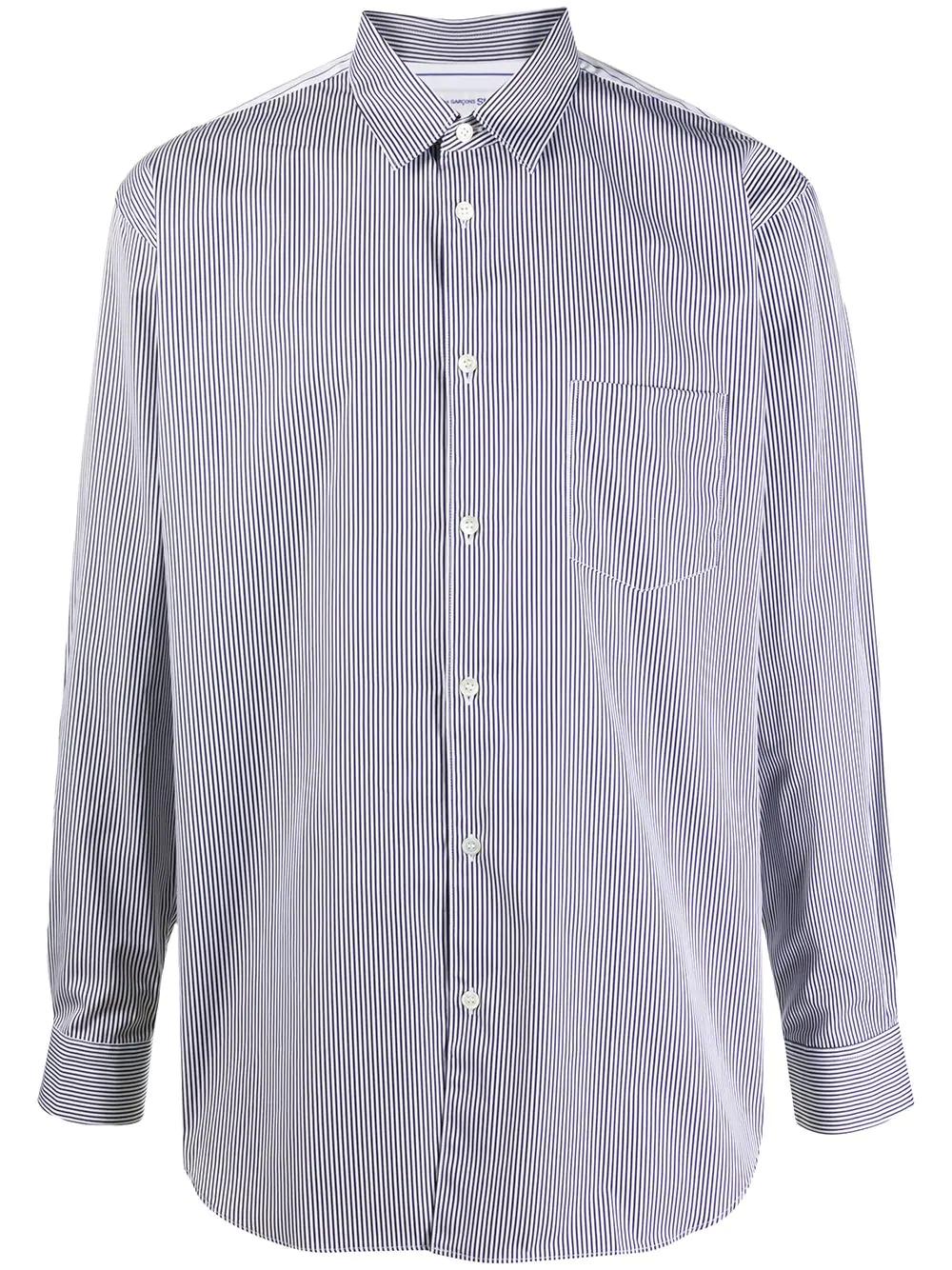 contrast striped pocket shirt by COMME DES GARCONS