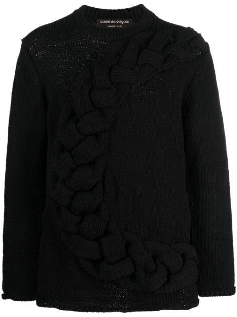 crew-neck chunky cable-knit jumper by COMME DES GARCONS
