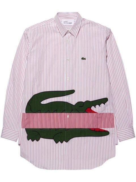crocodile-print pinstriped shirt by COMME DES GARCONS