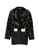 distressed-effect peak-lapel jacket by COMME DES GARCONS distressed-effect peak-lapel jacket by COMME DES GARCONS