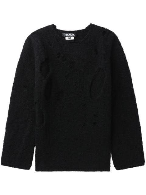 distressed-effect wool jumper by COMME DES GARCONS