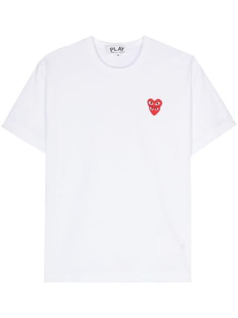 double heart-patch T-shirt by COMME DES GARCONS