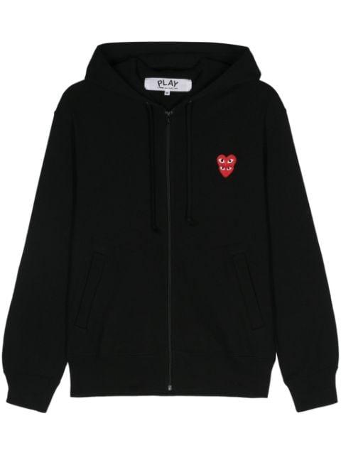 double heart-patch hoodie by COMME DES GARCONS