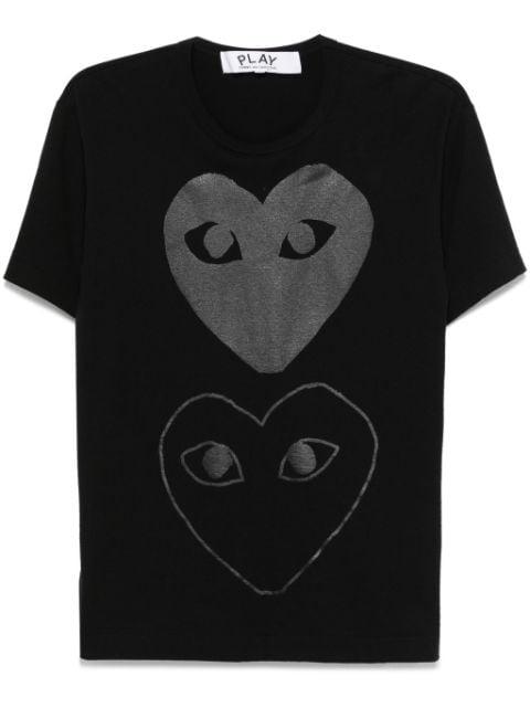 double heart-print T-shirt by COMME DES GARCONS