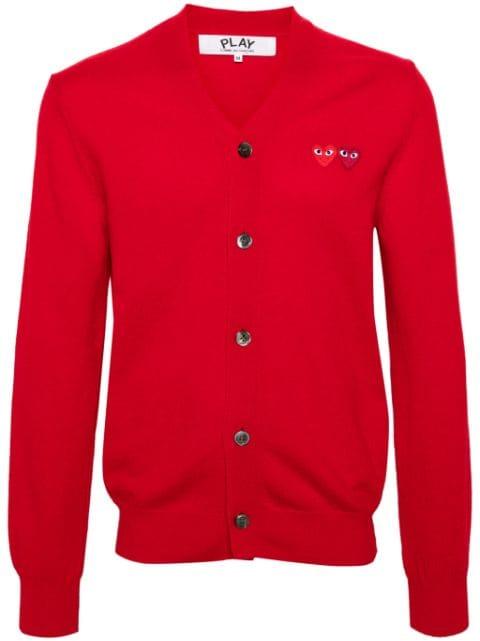 double-heart wool cardigan by COMME DES GARCONS