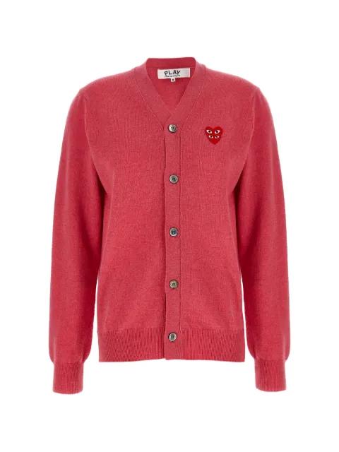 double red emblem cardigan by COMME DES GARCONS