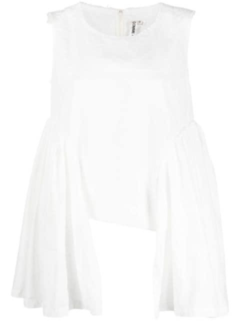 drape-detail frayed tank top by COMME DES GARCONS