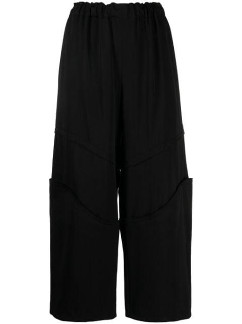 elasticated-waist cropped wool trousers by COMME DES GARCONS