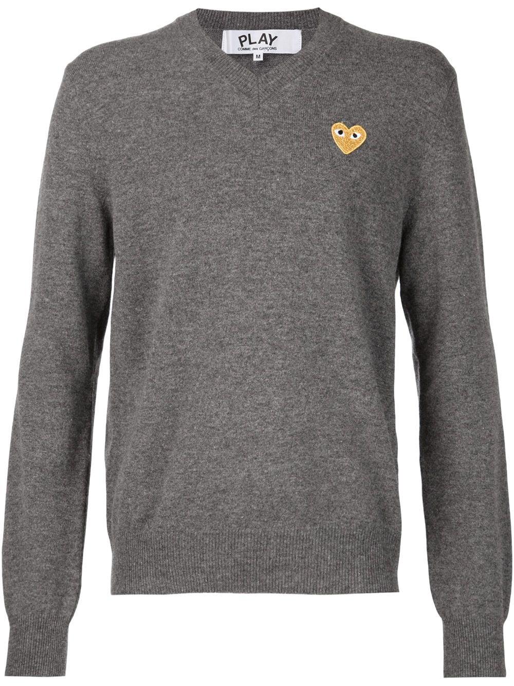 embroidered heart jumper by COMME DES GARCONS