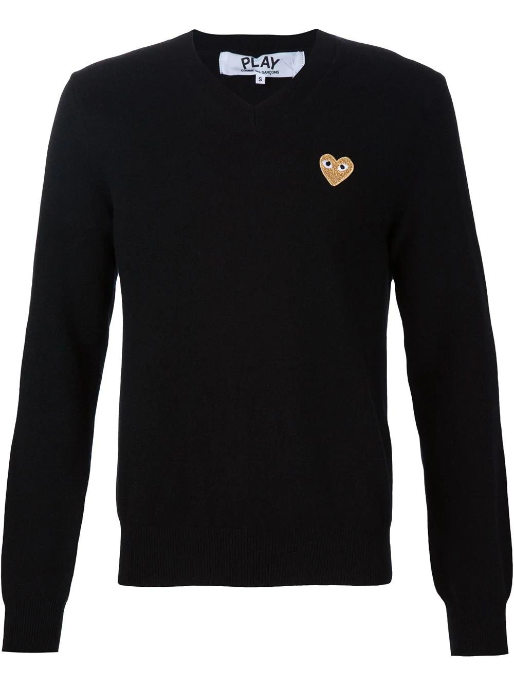 embroidered heart jumper by COMME DES GARCONS