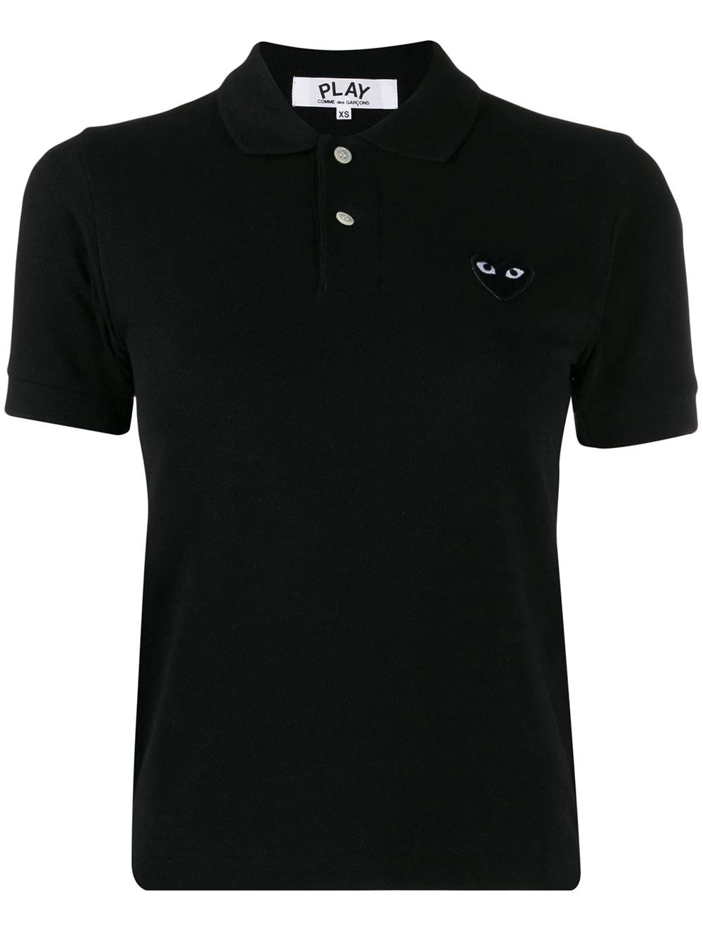 embroidered heart polo shirt by COMME DES GARCONS
