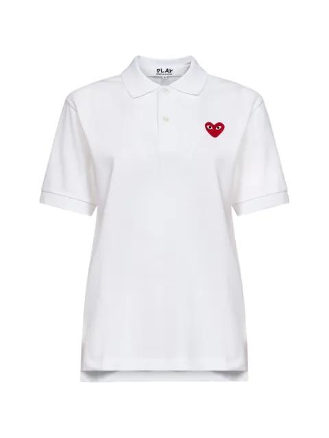 embroidered-heart polo shirt by COMME DES GARCONS
