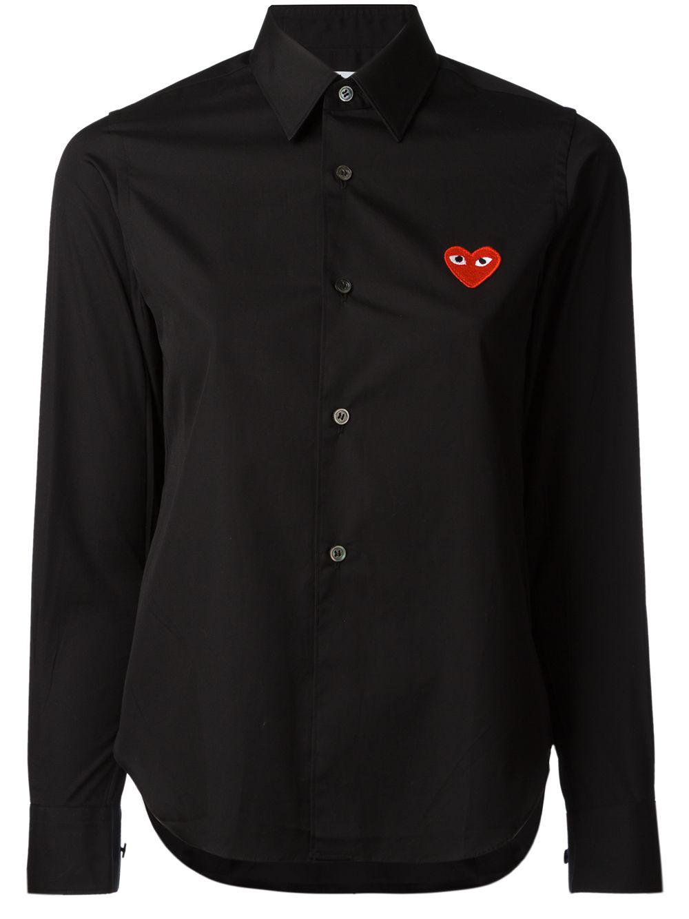 embroidered-heart shirt by COMME DES GARCONS