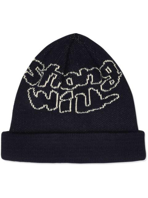 embroidered logo beanie by COMME DES GARCONS