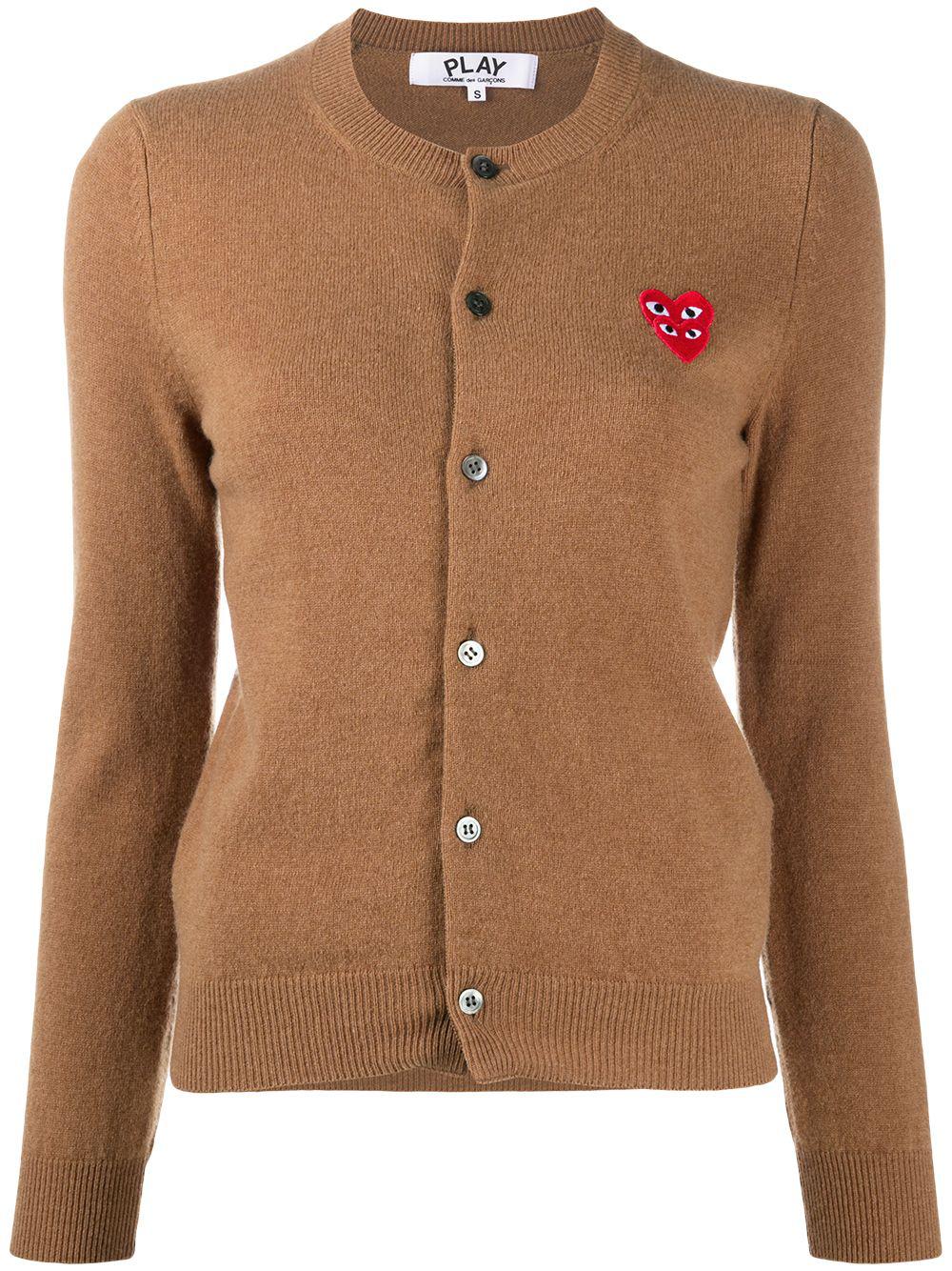 embroidered-logo knit cardigan by COMME DES GARCONS