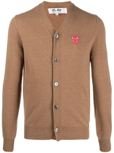 embroidered logo-patch cardigan by COMME DES GARCONS