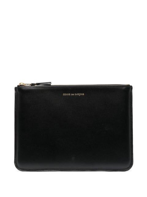 engraved-logo leather wallet by COMME DES GARCONS