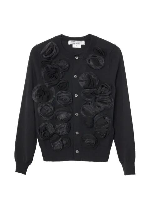 floral-appliqué cardigan by COMME DES GARCONS