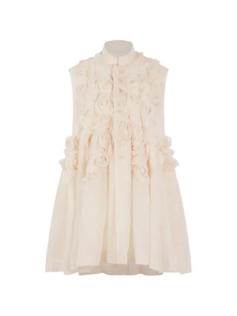 floral-appliqué sleeveless dress by COMME DES GARCONS