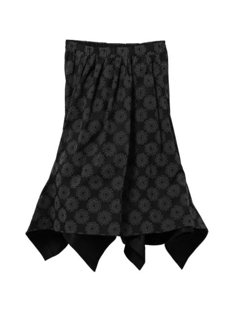 floral asymmetric midi skirt by COMME DES GARCONS