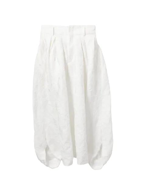 floral-embroidered cropped trousers by COMME DES GARCONS