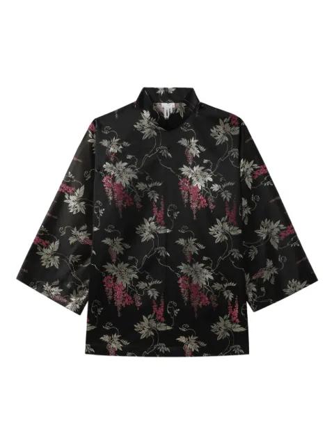 floral-print mandarin-collar blouse by COMME DES GARCONS