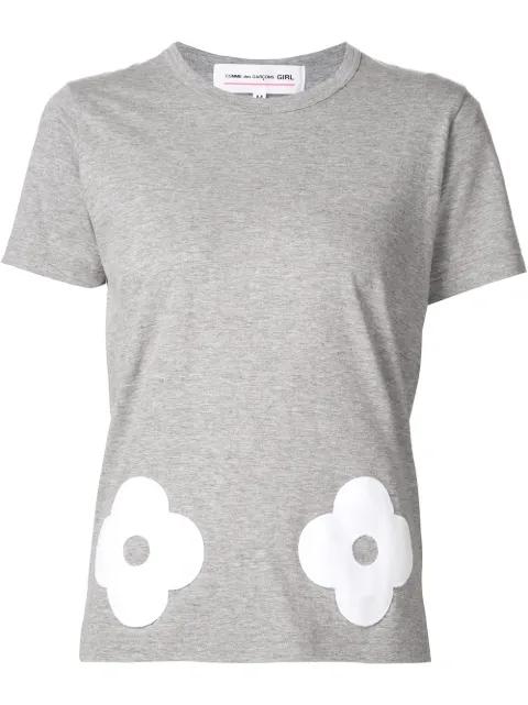flower appliqué T-shirt by COMME DES GARCONS
