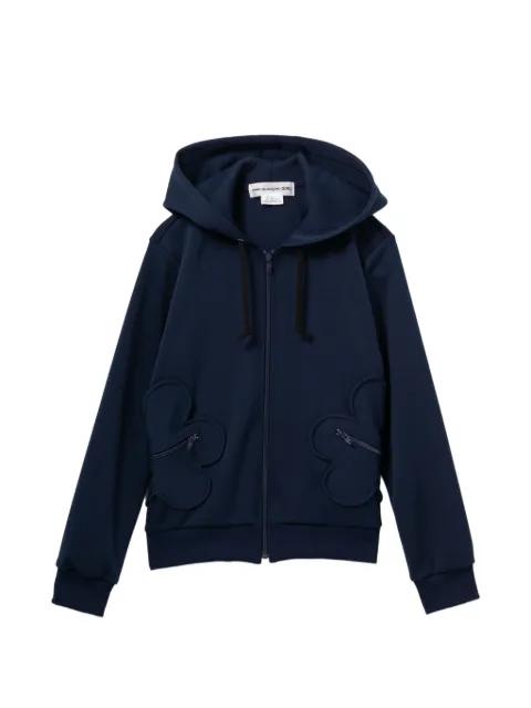 flower appliqué zip hoodie by COMME DES GARCONS