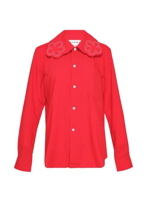 flower-embroidered scalloped-collar shirt by COMME DES GARCONS