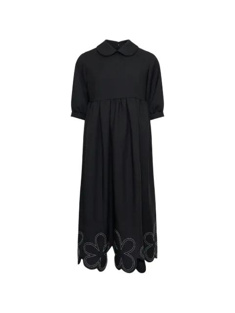 flower-embroidered scalloped dress by COMME DES GARCONS