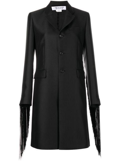 fringe-sleeve single-breasted coat by COMME DES GARCONS