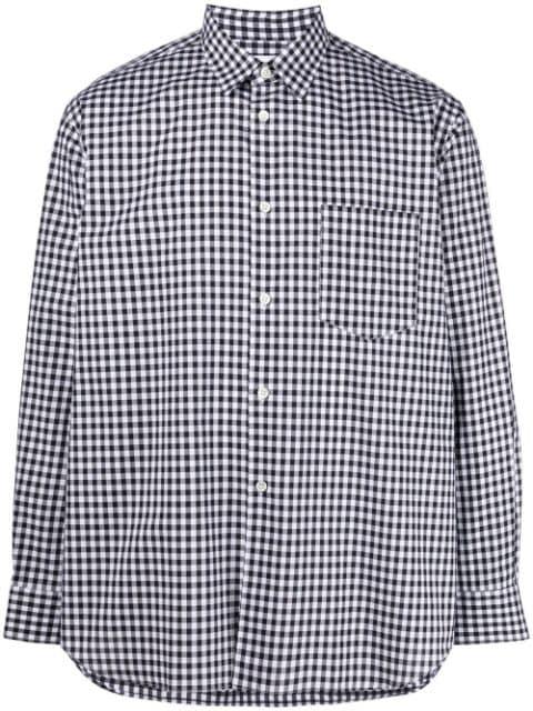 gingham-check print cotton shirt by COMME DES GARCONS