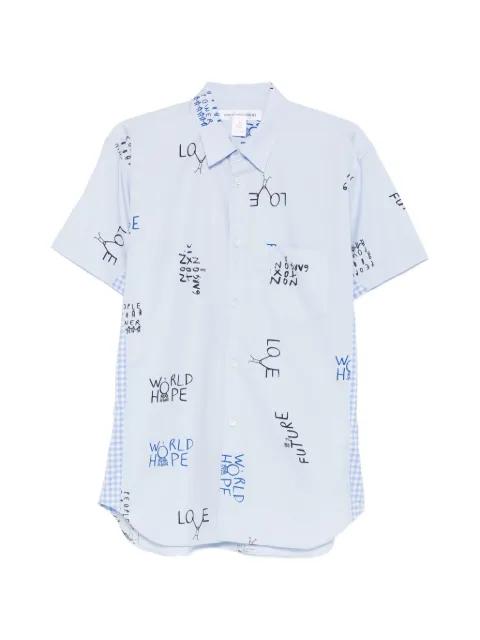 gingham-panel shirt by COMME DES GARCONS