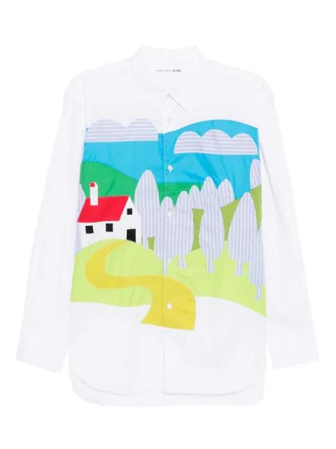 graphic-appliqué shirt by COMME DES GARCONS