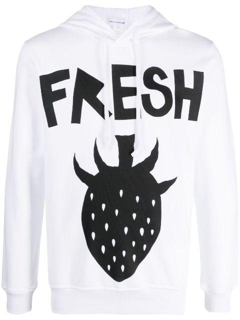 graphic-print drawstring hoodie by COMME DES GARCONS