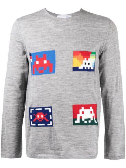 graphic-print fine-knit jumper by COMME DES GARCONS